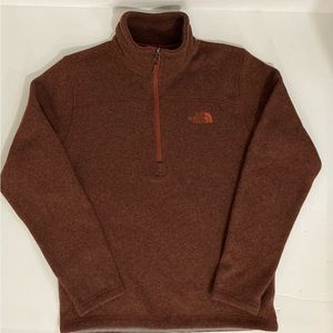 The North Face 1/2 Zip Pullover Sweater Jacket Burnt Red Mens Size Small